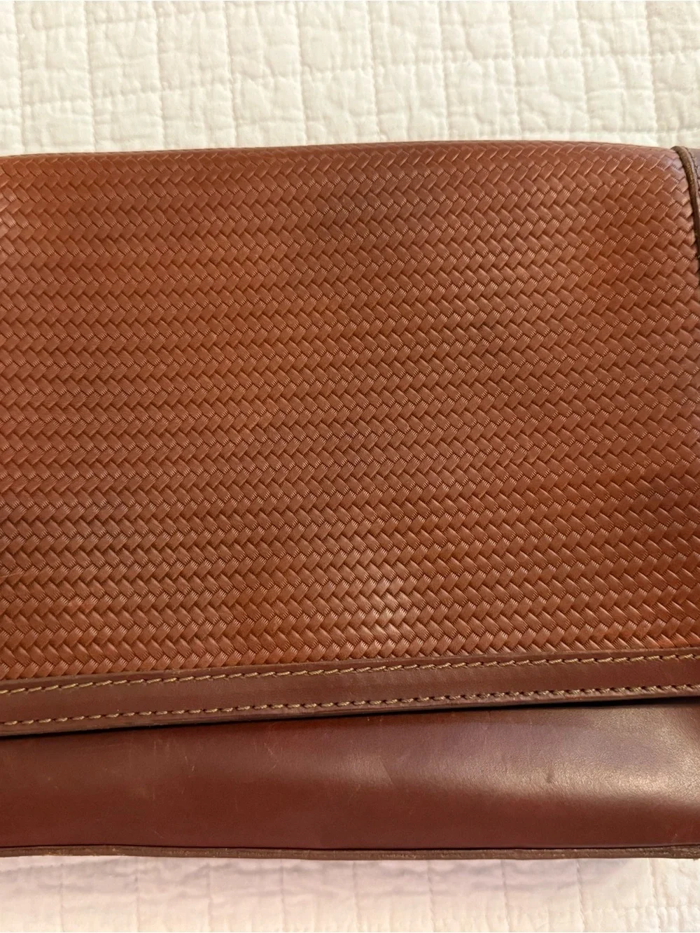 Nisolo Brown Woven Leather Crossbody Purse